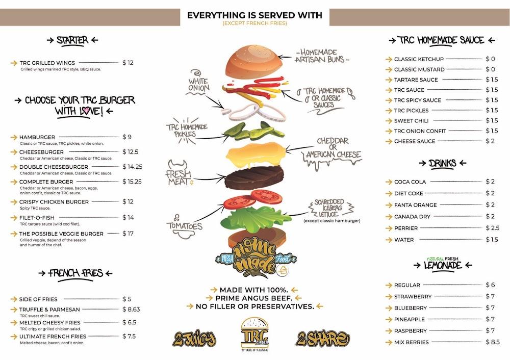 Taste of R Cuisine (TRC Burger) Menu image 1